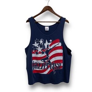 Vintage Jazzercise Unisex Graphic USA Logo Tank‎ Top Blue

Size XL 23 x 28